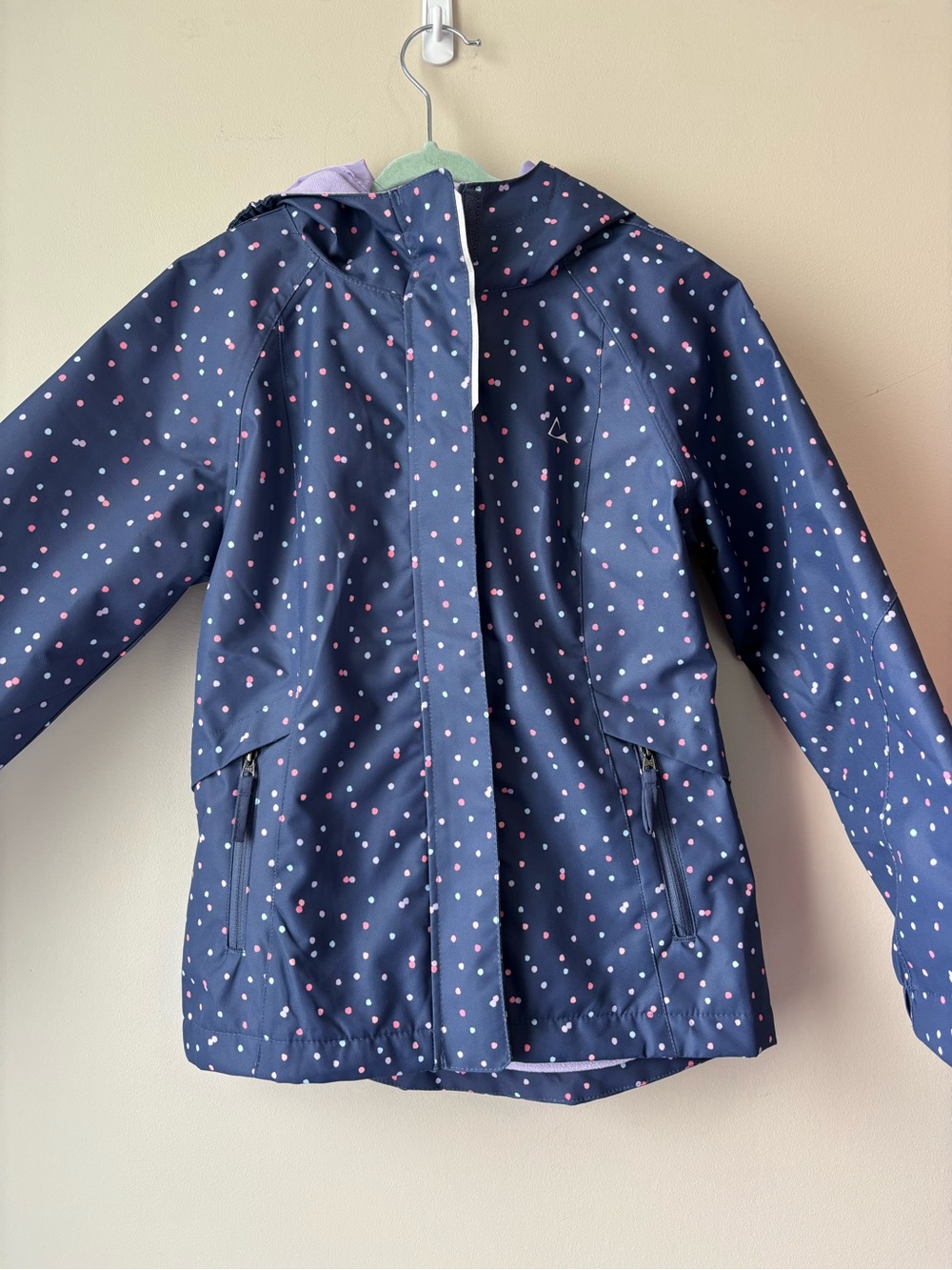 Kids Paradox Kids Rain Suit 2 pieces- Dark Blue with multicolour dots NWOT